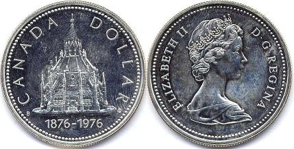 монета Канада 1 доллар 1976