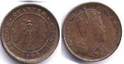 монета Цейлон 1/4 цента 1901