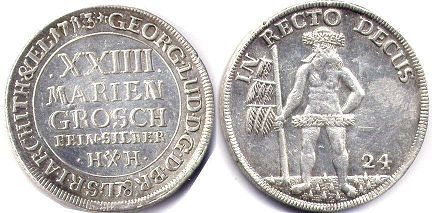 монета Брауншвейг-Люнебург-Каленберг 24 мариенгрошена 1713