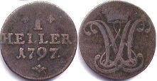 монета Гессен-Кассель 1 геллер 1797
