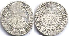 монета Богемия 3 крейцера 1649