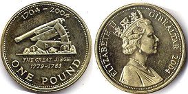 монета Гибралтар 1 фунт 2004