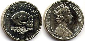 монета Гибралтар 1 фунт 2005