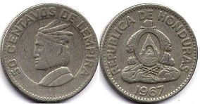 монета Гондурас 50 сентаво 1967