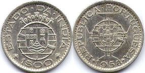 монета Португальская Индия 1 эскудо 1958