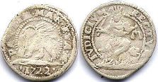 монета Венеция 5 сольди 1722