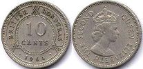 монета Британский Гондурас 10 центов 1961