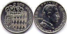 монета Монако 1/2 франка 1975