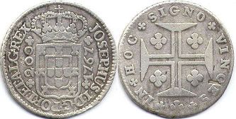 монета Португалия 12 винтенсов (240 рейс) 1767