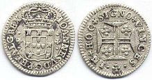 монета Португалия 3 винтенса (60 рейсов) 1706-1750
