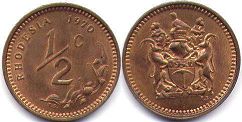 монета Родезия 1/2 цента 1970