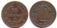 монета Коста Рика 10 сентимо 1929