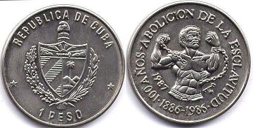 монета Куба 1 песо 1987