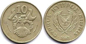 монета Кипр 10 центов 1983