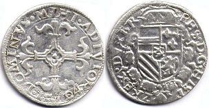 монета Испанские Нидерланды 1/20 филипсдаалдера 1594