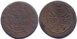 монета Дортмунд 1/4 стюбера 1755