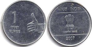 монета Индия 1 рупия 2007