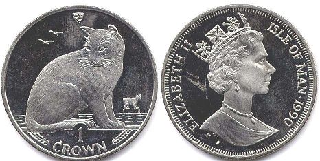 монета Остров Мэн крона 1990
