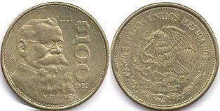 монета Мексика 100 песо 1989