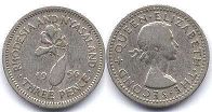 монета Родезия и Ньясаленд 3 пенса 1956