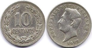 монета Сальвадор 10 сентаво 1977