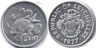 монета Сейшельские Острова 1 цент 1977