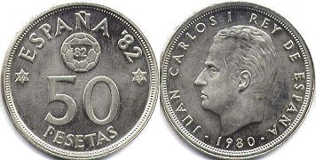 монета Испания 50 песет 1980