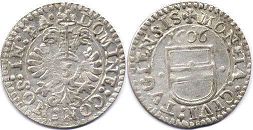 монета Цуг грошен (3 крейцера) 1604