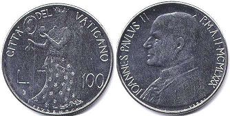 монета Ватикан 100 лир 1980