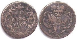 монета Богемия грешль (4 пфеннига) 1760