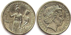 монета Австралия 1 доллар 2003