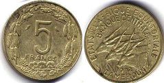 монета Экваториально-Африканские Государства 5 франков 1972