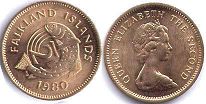 монета Фолклендские Острова 1/2 пенни 1980