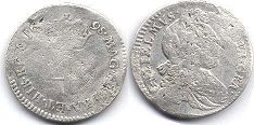 монета Англия 4 пенса 1698