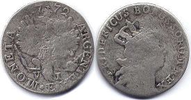 монета Пруссия 6 грошенов 1772
