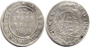 монета Саксония 1/12 талера 1695