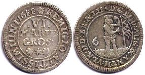 монета Брауншвейг-Вольфенбюттель 6 мариенгрошенов 1688