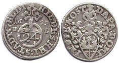 монета Хильдесхайм 1/24 талера 1699