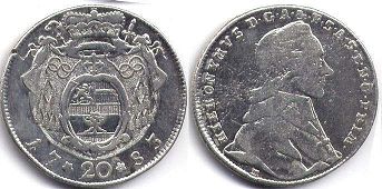 монета Зальцбург 20 крейцеров 1783