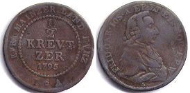 монета Майнц 1/2 крейцера 1795