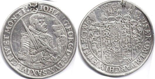 монета Саксония 1 талер 1631