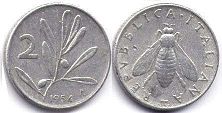 монета Италия 2 лиры 1954