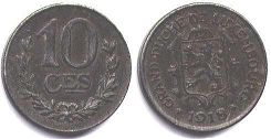 монета Люксембург 10 сантимов 1918