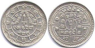 монета Непал 1 рупия 1977