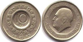 монета Норвегия 10 крон 1983
