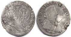 монета Пруссия 3 грошена 1752