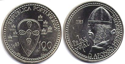 монета Португалия 100 эскудо 1985