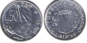 монета Сан-Марино 50 лир 1981