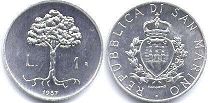монета Сан-Марино 1 лира 1987
