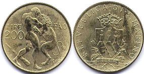 монета Сан-Марино 200 лир 1979